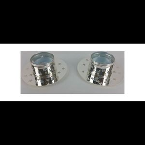 PartyLite Glowing Star Gift Set. Silver Plate Tealight Holder/Napkin Ring